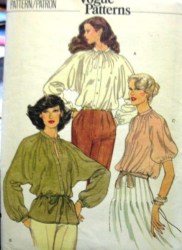 7097 EZ VOG LOOSE BUTTON DOLMAN HIP BLOUSE PATTERN 8, 14